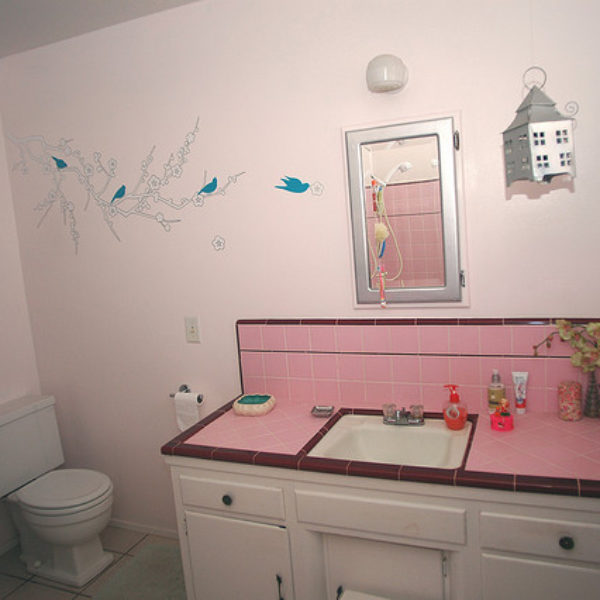 Pink Bathroom Wall Graphics