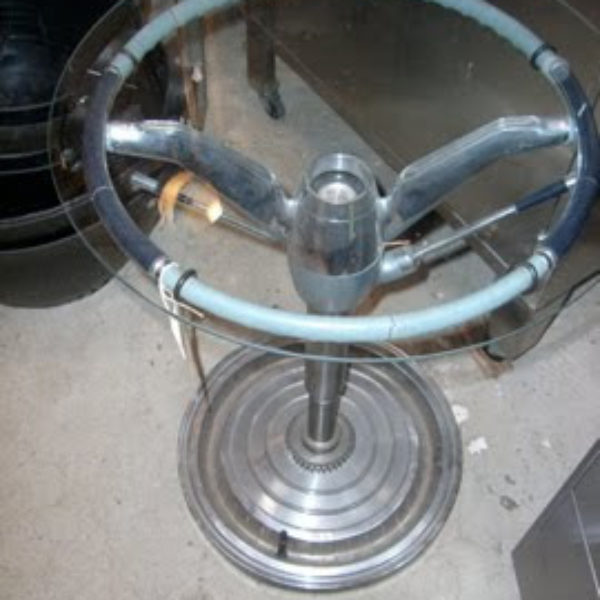 Steering Wheel Table - Vintage Industrial